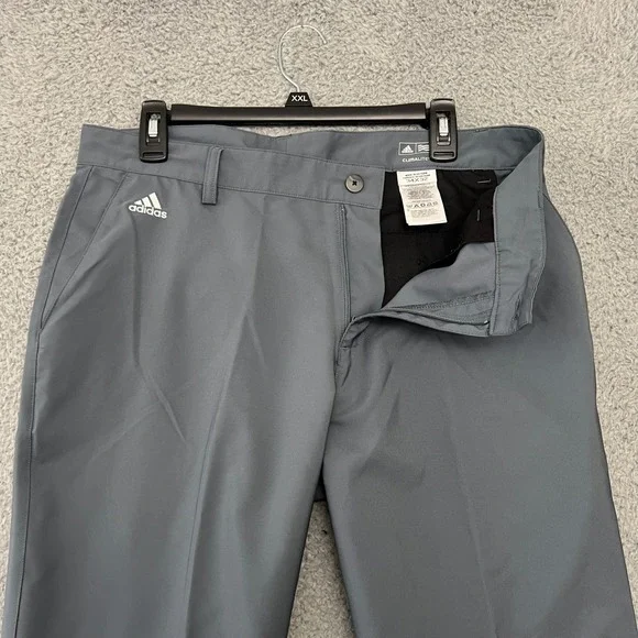 Adidas Pants Mens 34x32 Golf Performance Clima Lite 3 Stripes Gray Casual - Picture 5 of 11